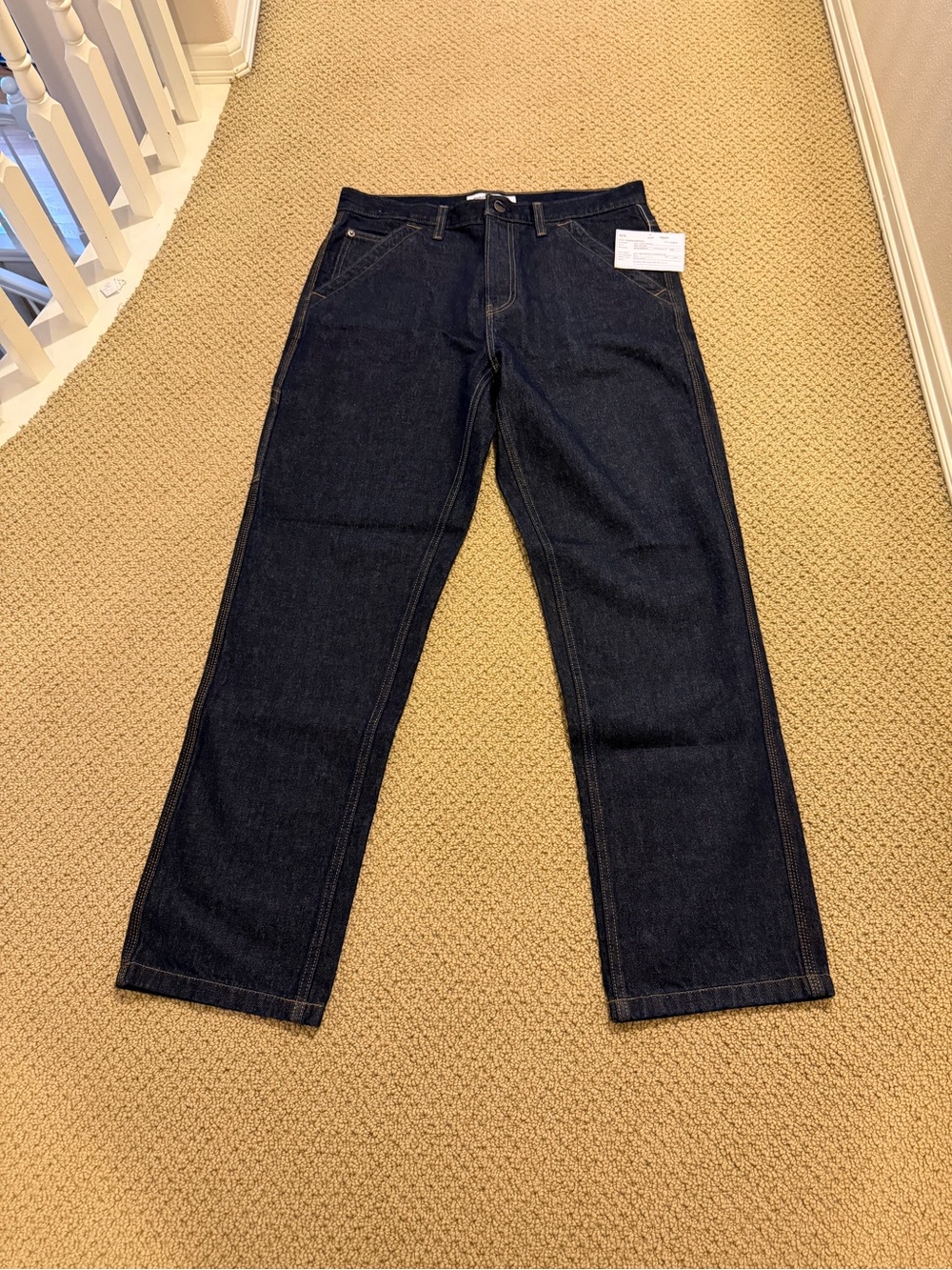 Amazon Essentials Rigid Relaxed Fit Workwear Denim Jeans (Men’s 34Wx32L) New